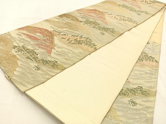平和屋着物◎六通柄袋帯 樹林文 金銀糸 正絹 逸品 BAAW0627hj