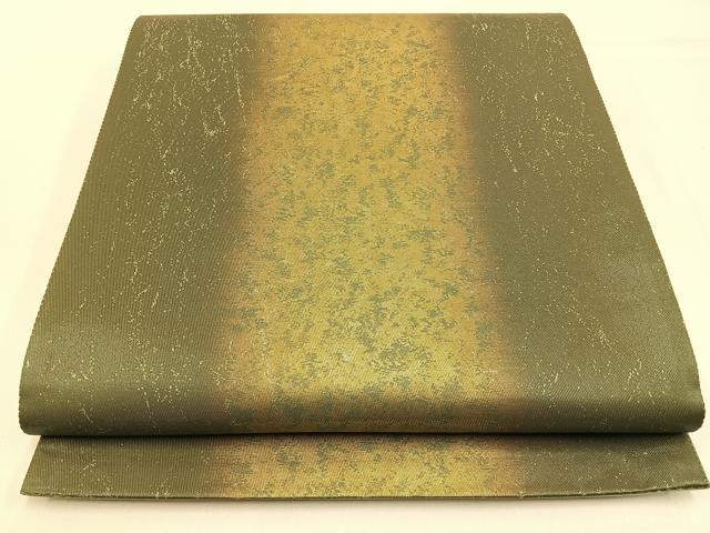 平和屋着物◎六通柄袋帯 霞文 本漆箔 九百錦 引箔 正絹 逸品 BAAW0650hj