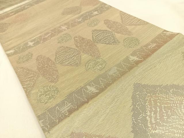 平和屋着物◎六通柄袋帯 抽象文様 金糸 正絹 逸品 BAAW0654hj