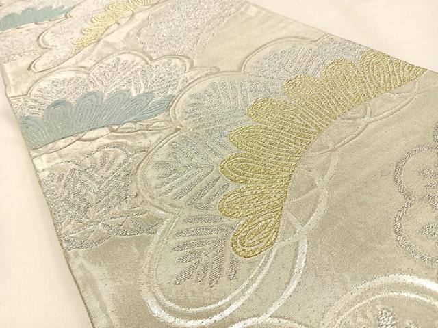 平和屋着物◎六通柄袋帯 唐織 松 金銀糸 正絹 逸品 BAAW0670hj