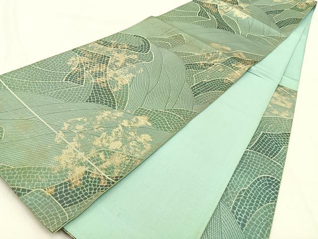 平和屋着物◎六通柄袋帯 抽象文様 金糸 正絹 逸品 BAAW0676hj