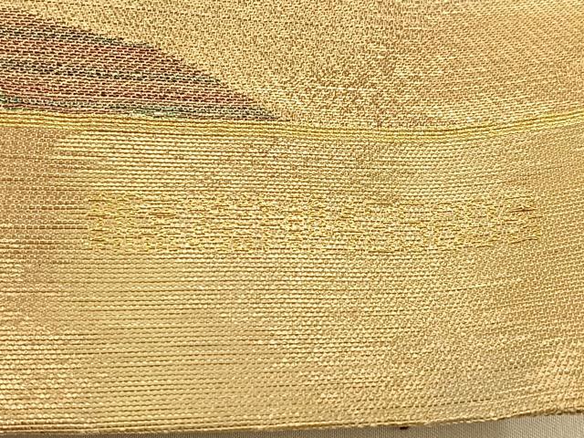 平和屋着物◎西陣 まいづる謹製 六通柄袋帯 金唐 立波文 金糸 引箔 正絹 逸品 BAAW0684hj