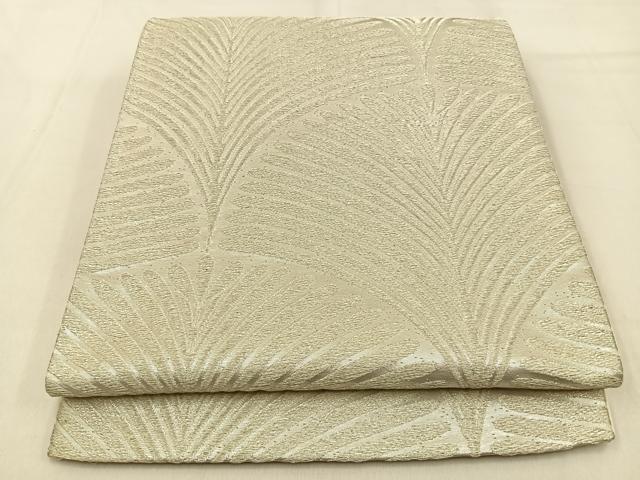平和屋着物◎六通柄袋帯 松葉青海波 銀糸 正絹 逸品 BAAW0701hj
