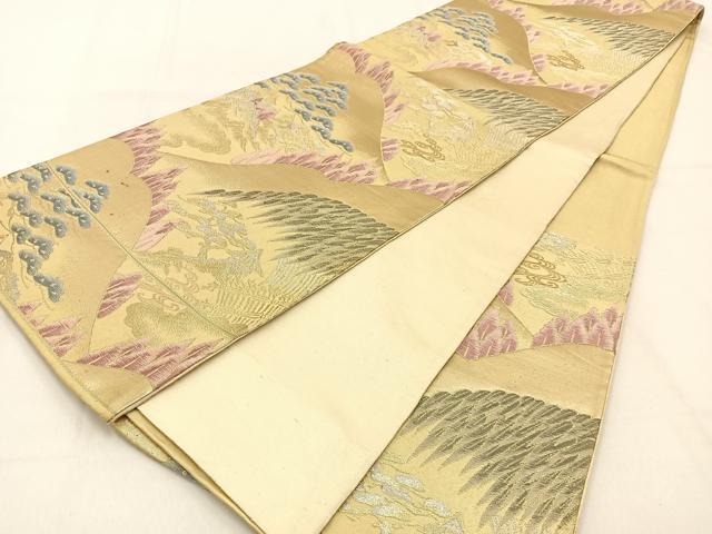 平和屋着物◎六通柄袋帯 御所解文 金銀糸 正絹 逸品 BAAW0710hj