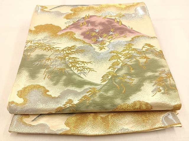 平和屋着物◎六通柄 京袋帯 遠山風景文 金銀糸 正絹 逸品 BAAW0749hj