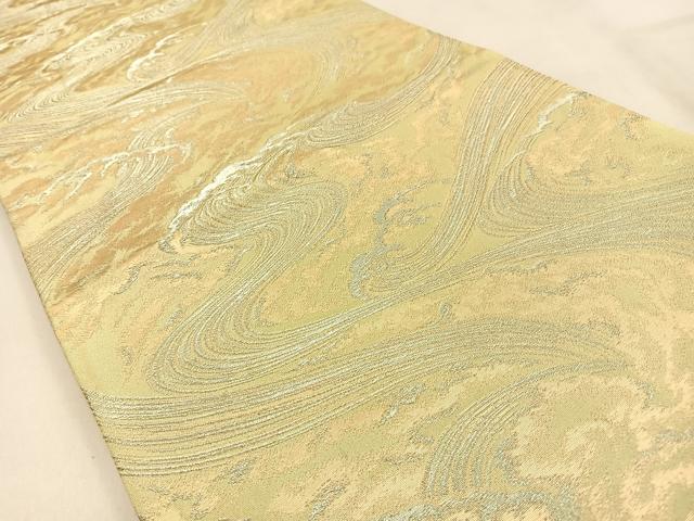 平和屋着物◎西陣 六通柄袋帯 立波文 金糸 正絹 逸品 BAAW0753hj