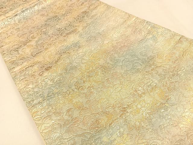 平和屋着物◎六通柄袋帯 更紗花唐草文 金糸 引箔 正絹 逸品 BAAW0785hj