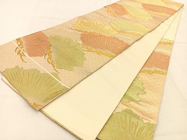 平和屋着物◎六通柄袋帯 松 金糸 正絹 逸品 BAAW0789hj