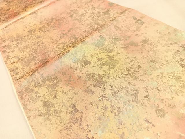 平和屋着物◎六通柄袋帯 霞文 引箔 正絹 逸品 未使用 BAAW0796hj