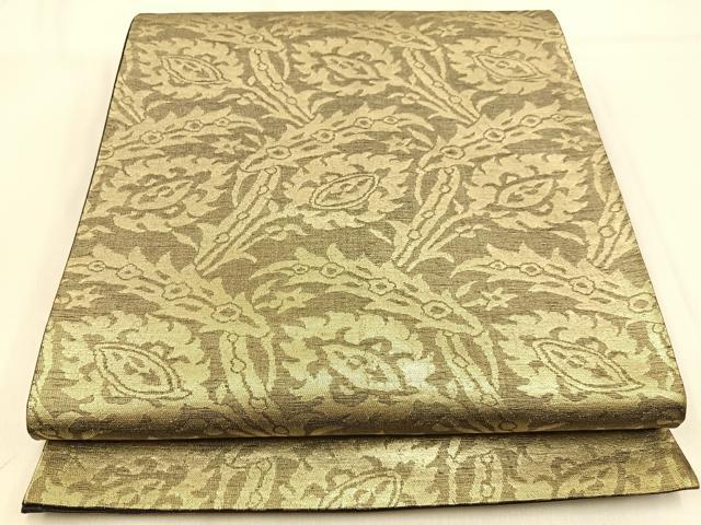 平和屋着物◎六通柄袋帯 さらさ 金糸 正絹 逸品 BAAW0817hj