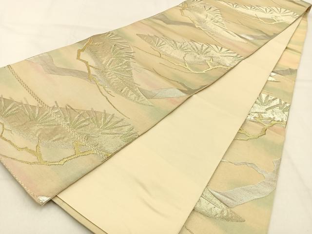 平和屋着物◎六通柄袋帯 笠松 金銀糸 正絹 逸品 BAAW0863hj