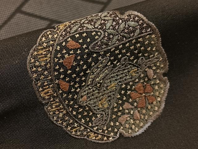 平和屋着物●訪問着 本場大島紬 刺繍 兎 雪輪蔦の葉文 正絹 逸品 BAAW0893hj