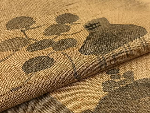 平和屋着物●訪問着 紬地 手描き 遠山風景文 正絹 逸品 未使用 BAAW0895hj