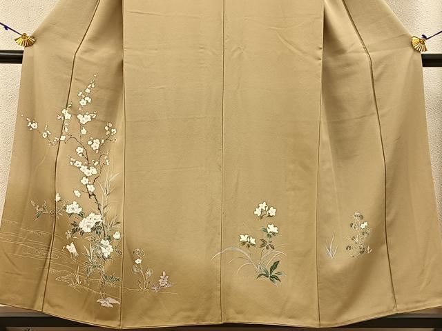 平和屋着物●訪問着 友禅 群鶴牡丹梅文 暈し染め 正絹 逸品 BAAW0900hj