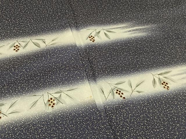 平和屋着物●訪問着 本場染大島紬 手描き 南天文 暈し染め 金彩 ロング丈 正絹 逸品 未使用 BAAW0911hj