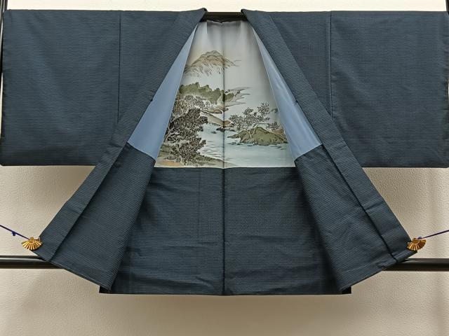 平和屋着物●男性 本場大島紬 アンサンブル 100亀甲 総詰め 正絹 逸品 BAAW0921hj