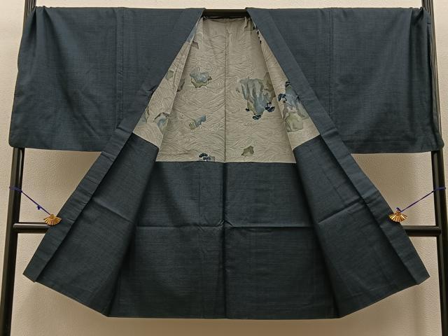 平和屋着物●男性 本場大島紬 アンサンブル 100亀甲 総詰め キングサイズ 正絹 逸品 BAAW0925hj