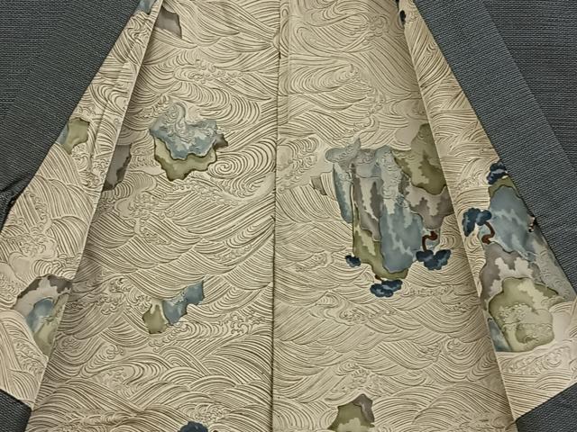 平和屋着物●男性 本場大島紬 アンサンブル 100亀甲 総詰め キングサイズ 正絹 逸品 BAAW0925hj