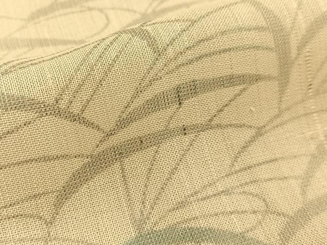 平和屋着物*夏物 紗紬 草葉文 正絹 逸品 BAAW0955hj
