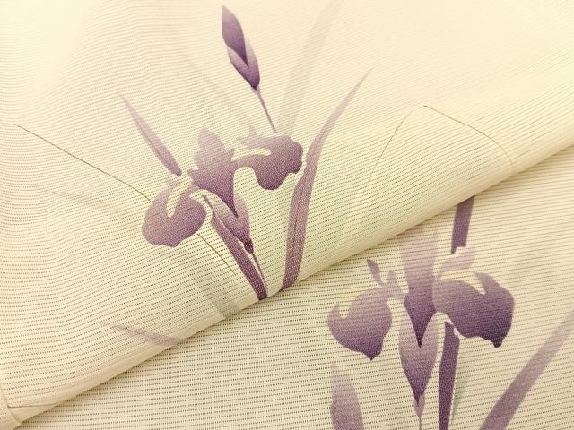 平和屋着物*夏物 小紋 絽 杜若 正絹 逸品 BAAW0956hj