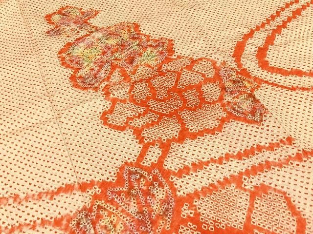 平和屋着物●豪華振袖 総絞り 流水牡丹文 正絹 逸品 BAAW0966hj