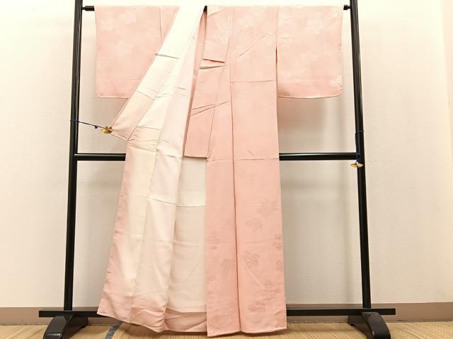 平和屋着物●上質な色無地 草葉地紋 虹色 正絹 逸品 未使用 BAAW0967hj