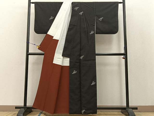 平和屋着物●上質な紬 成り物 正絹 逸品 BAAW0968hj