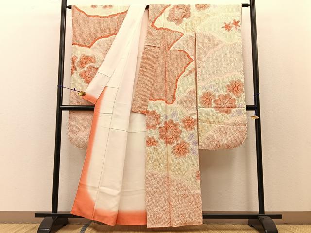 平和屋着物●豪華振袖 総絞り 有職花文 正絹 逸品 BAAW0973hj