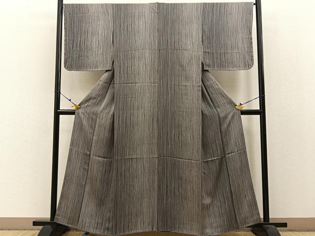 平和屋着物●上質な小紋 縞 正絹 逸品 BAAW0981hj