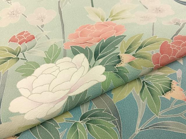 平和屋着物●訪問着 友禅 作家物 草花文 暈し染め 正絹 逸品 BAAW0988hj