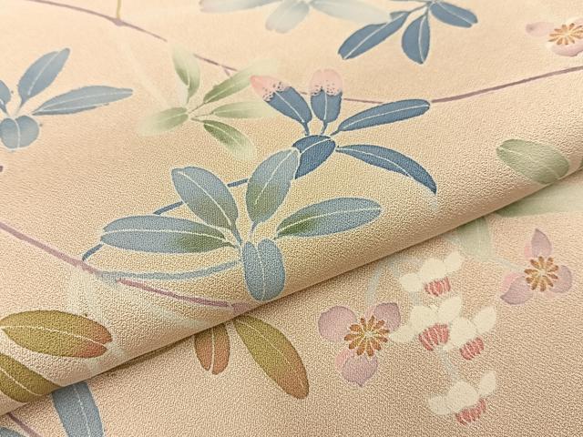 平和屋着物●訪問着 友禅 作家物 枝花文 暈し染め 正絹 逸品 BAAW0991hj