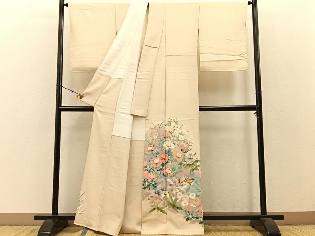 平和屋着物●豪華色留袖 友禅 作家物 鴛鴦花文 暈し染め 正絹 逸品 未使用 BAAW0995hj