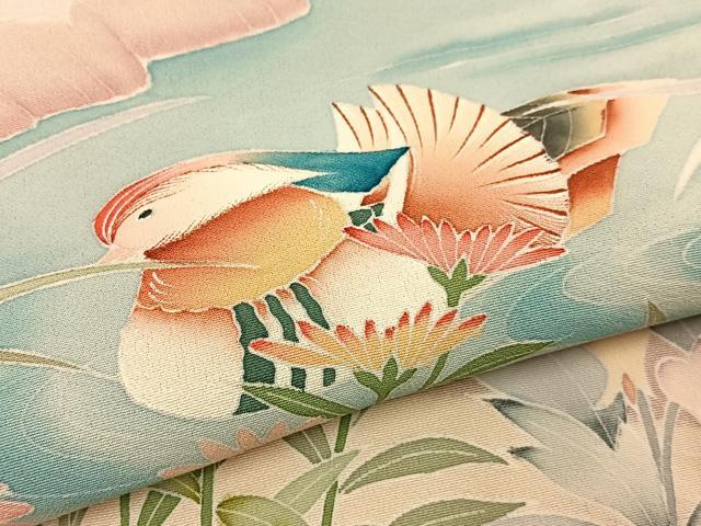 平和屋着物●豪華色留袖 友禅 作家物 鴛鴦花文 暈し染め 正絹 逸品 未使用 BAAW0995hj