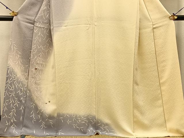 平和屋着物●訪問着 刺繍 枝垂れ柳舞蝶文 暈し染め 金糸 正絹 逸品 BAAW0998hj