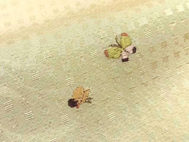平和屋着物●訪問着 刺繍 枝垂れ柳舞蝶文 暈し染め 金糸 正絹 逸品 BAAW0998hj