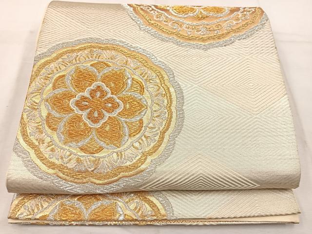 平和屋着物◎六通柄袋帯 宝相華 金銀糸 三越扱い 正絹 逸品 BAAW1033mz
