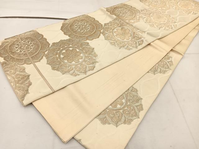 平和屋着物◎六通柄袋帯 宝相華 金銀糸 正絹 逸品 BAAW1046mz