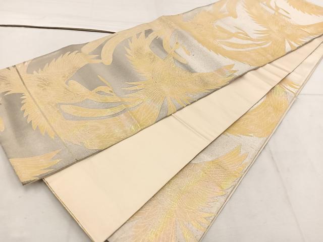 平和屋着物◎六通柄袋帯 鳳凰 金糸 正絹 逸品 BAAW1056mz
