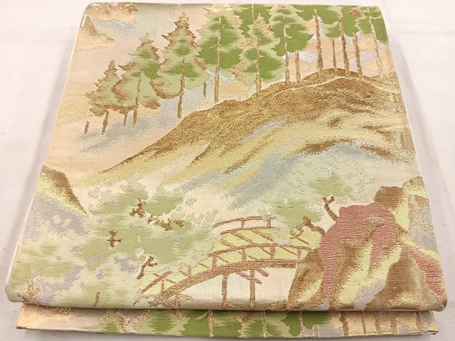 平和屋着物＊夏物　六通柄袋帯　草葉文　金銀糸　正絹　逸品　DABC8836cm 平和屋着物＊夏物 六通柄袋帯 草葉文 銀糸 正絹 逸品 DAAX5718cmの通販