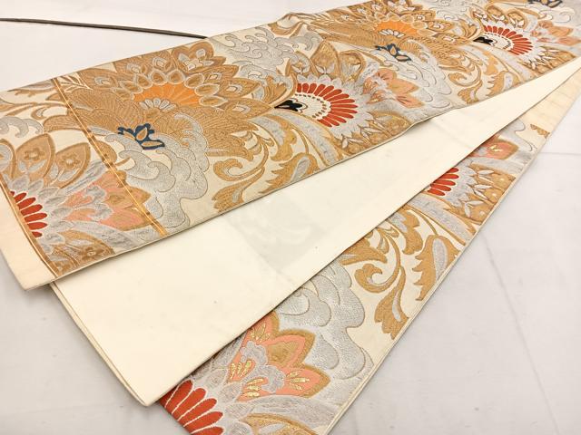 平和屋着物◎六通柄袋帯 立波更紗花文 金糸 BAAW1111mz