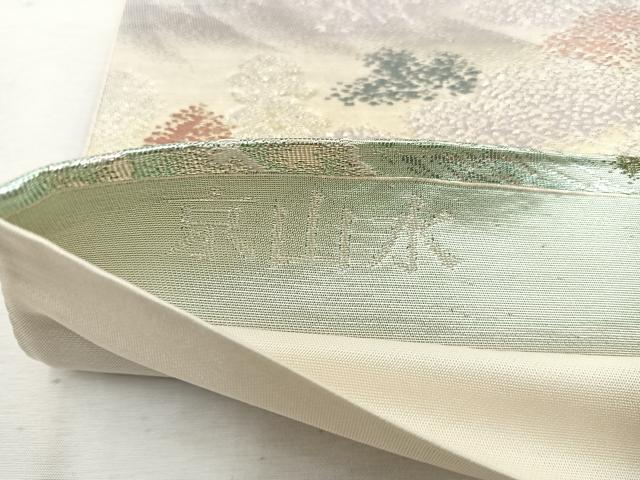 平和屋着物◎六通柄袋帯 京山水 プラチナ二重箔 正絹 逸品 BAAW1112mz