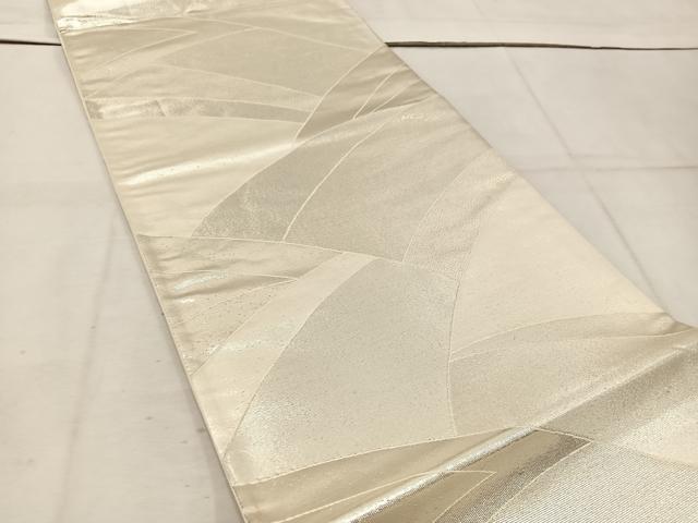 平和屋着物◎六通柄袋帯 幾何学文様 銀糸 正絹 逸品 BAAW1120mz