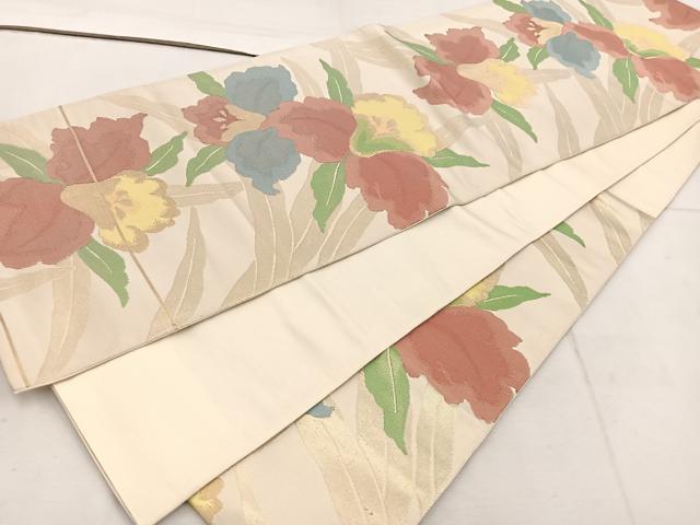 平和屋着物◎六通柄袋帯 カトレア 金糸 正絹 逸品 BAAW1211mz