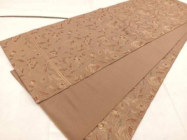 平和屋着物◎六通柄 京袋帯 鳳凰花唐草文 金糸 正絹 逸品 BAAW1318mz