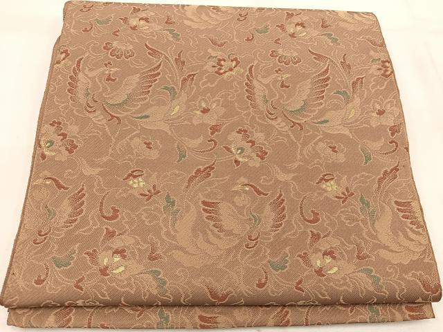 平和屋着物◎六通柄 京袋帯 鳳凰花唐草文 金糸 正絹 逸品 BAAW1318mz