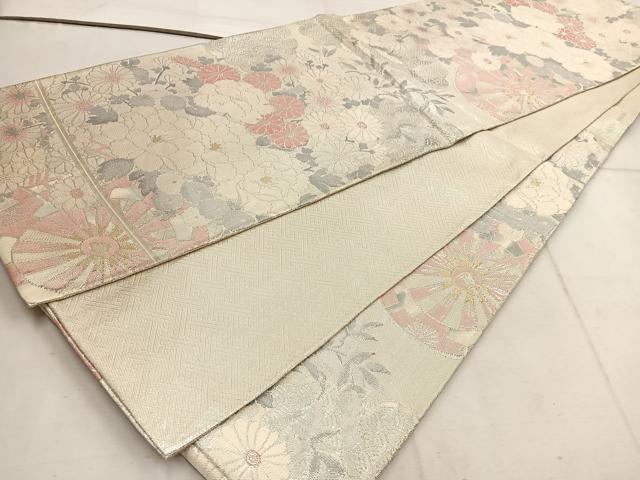 平和屋着物◎佐賀錦 六通柄袋帯 花車文 金銀糸 正絹 逸品 BAAW1429mz