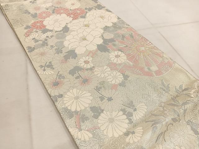 平和屋着物◎佐賀錦 六通柄袋帯 花車文 金銀糸 正絹 逸品 BAAW1429mz