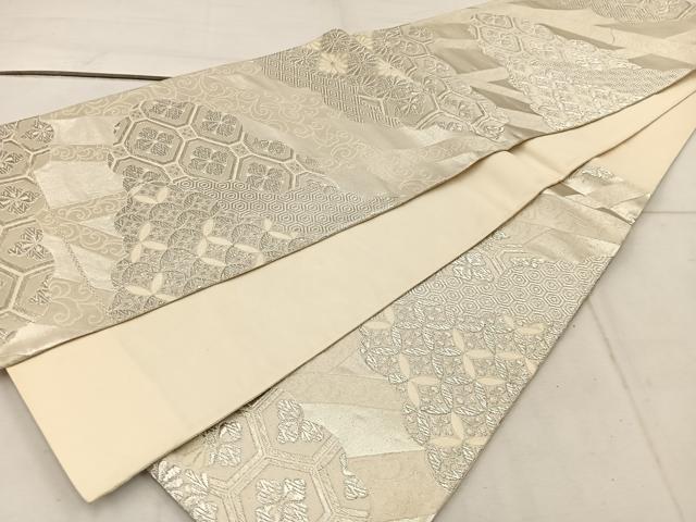 平和屋着物◎六通柄袋帯 雲取り蜀江花文 金糸 引箔 正絹 逸品 BAAW1459mz