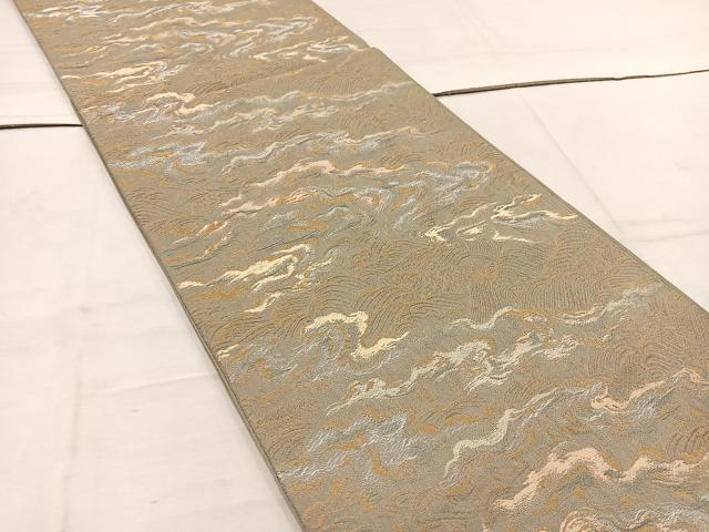 平和屋着物◎六通柄 京袋帯 本袋帯 立波文 金糸 正絹 逸品 BAAW1499mz