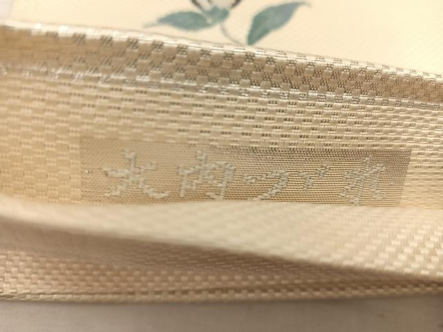 平和屋着物◎六通柄袋帯 枝花文 銀糸 正絹 逸品 BAAW1501mz